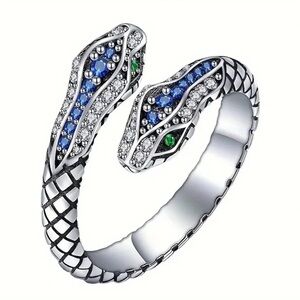 Cubic Zirconia Double Headed Snake Ring, Reputation Snake Ring